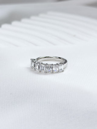 Emerald Diamond Half Eternity Ring