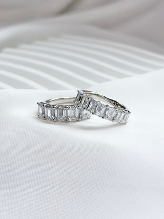 Emerald Diamond Half Eternity Ring