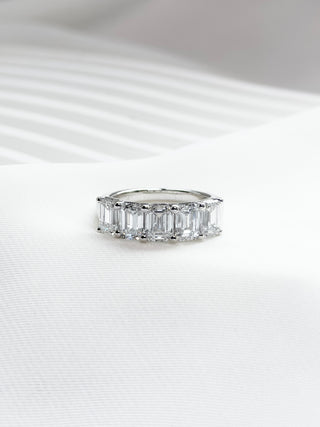 Emerald Diamond Half Eternity Ring